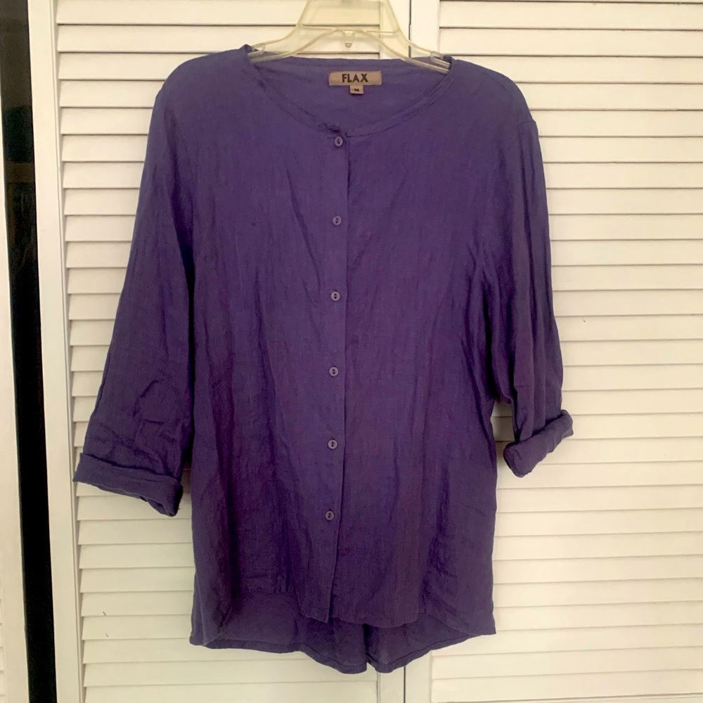 Purple Linen Button Up